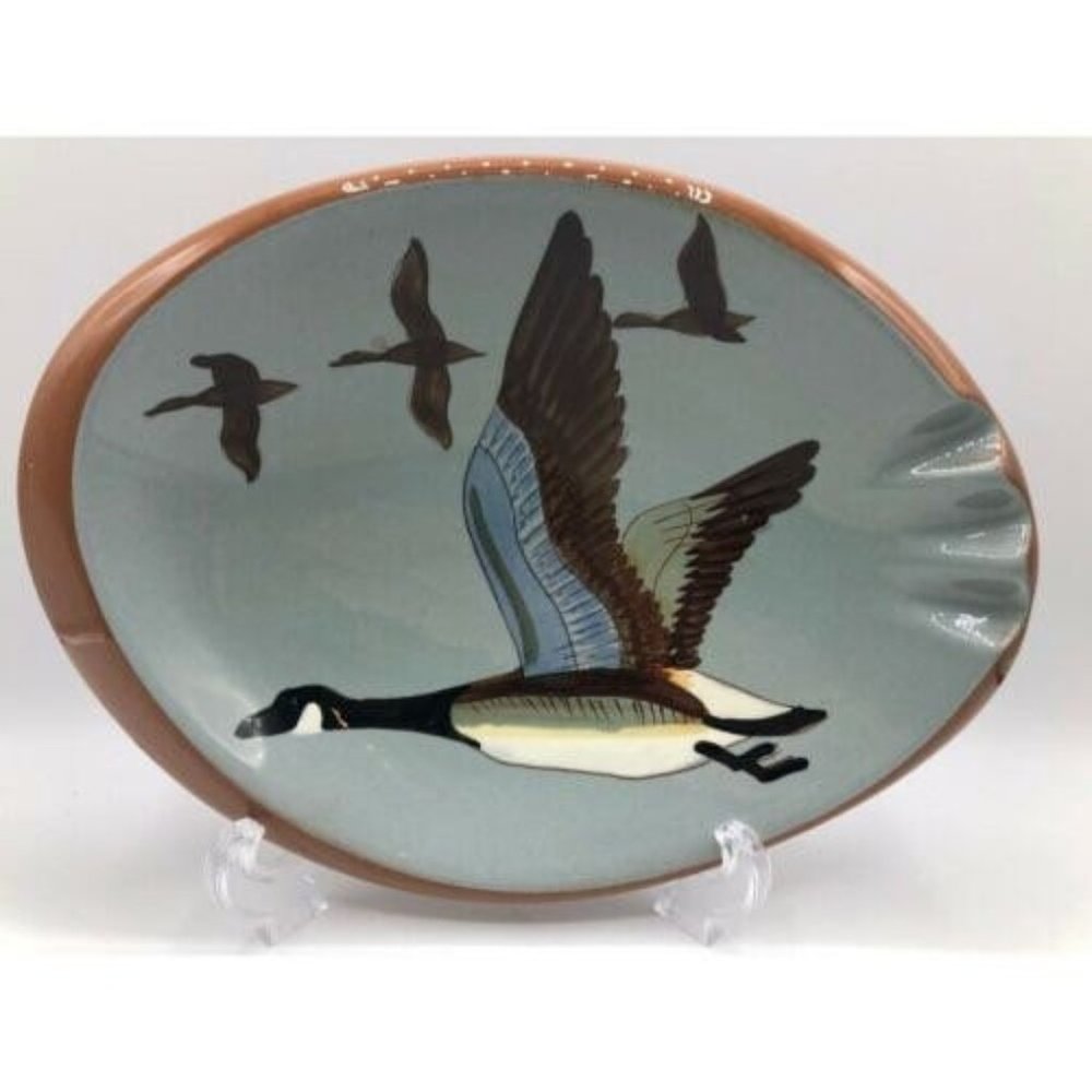 Vintage Stangl Pottery Trenton NJ Canada Goose Large Ash Tray.  8” x 10.5”